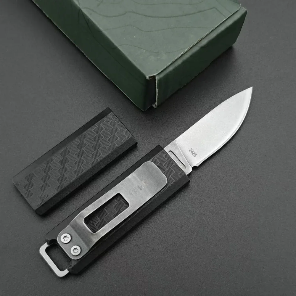 

2425 Straight Knife Nylon Fiber Handle 8Cr13Mov Blade Outdoor Adventure Hunting Self-defense Multi-functional Tactical Knives