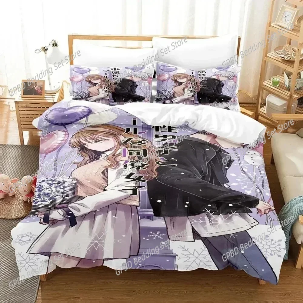 Anime Ice Guy and His Cool Female Colleague Bedding Set 3D Printed Suitable for Bedroom Duvet Cover Set With Pillowcases Kids