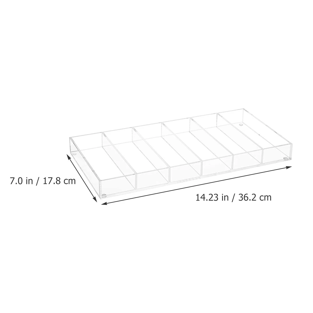 Transparent Acrylic 6 Compartments Sunglasses Storage Display Tray Rack Holder Eyeglasses Case Multi Functional Jewelry