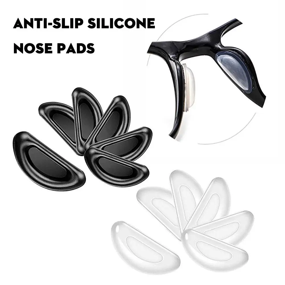 5 Pairs Anti-slip Silicone Stick On Nose Pads For Eyeglasses Sunglasses Glasses Anti-Slip Soft Glasses Cushions Sticker Q1T8