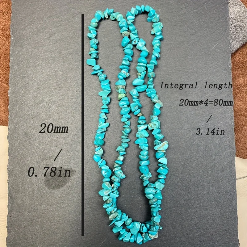 JD Natural Stone Turquoise Necklace 3-5 Layer Choker & Extended Bracelet Boho Jewelry for Women Daily Wear Spring Summer Gift