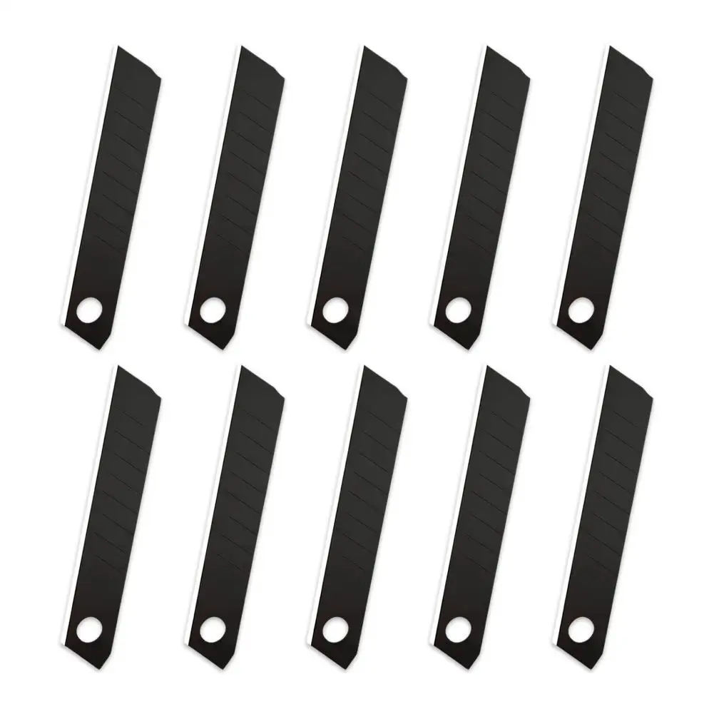 Retractable & Snap-off tool Carbon Steel Utility Knife Blades 177mm * 30mm Black Replacement Blades for DIY, Office