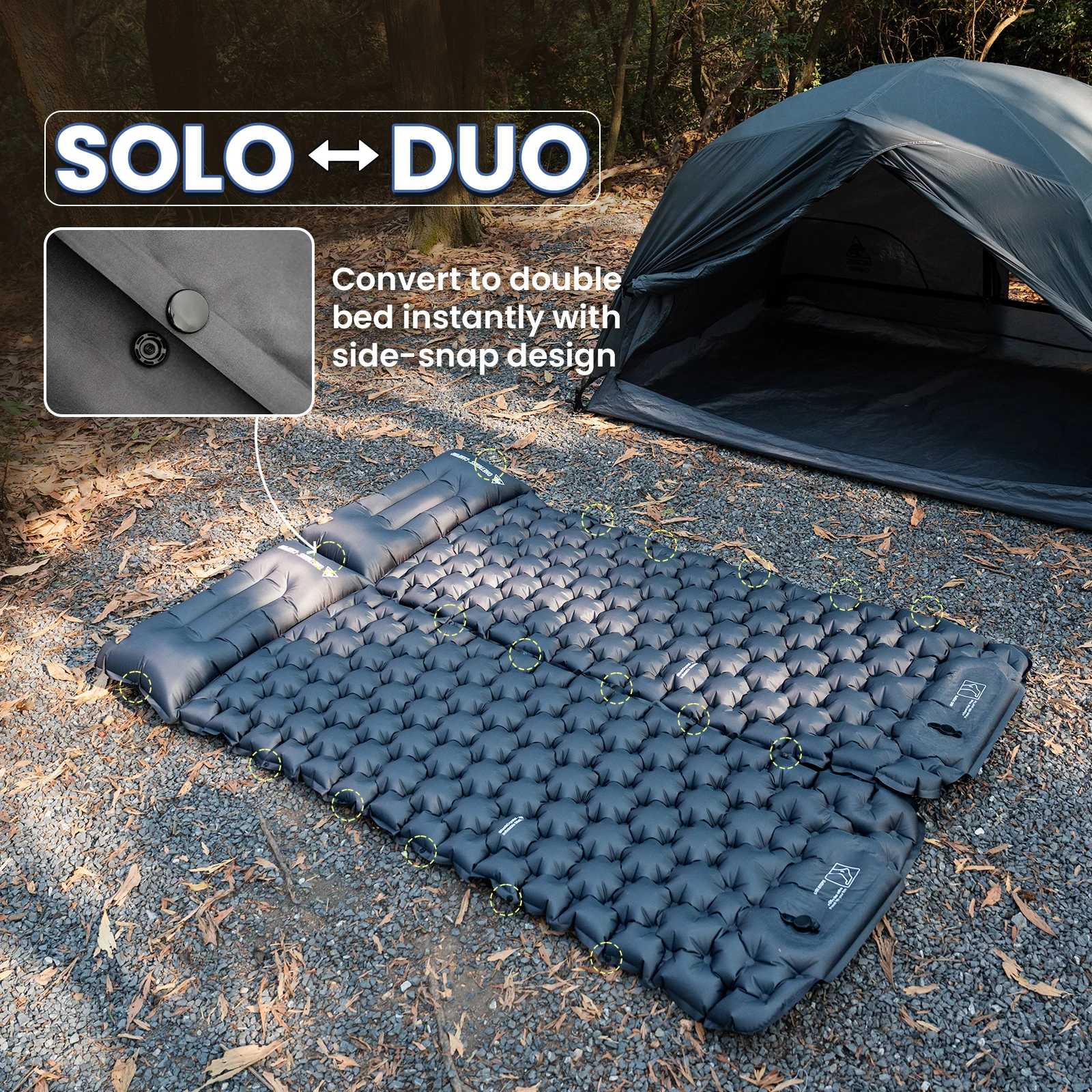 

Onetigris Inflatable Air Mattress Camping Sleeping Pad Outdoor Ultralight Tourist Mattress Glamping Mat for Hiking Built-in Pump