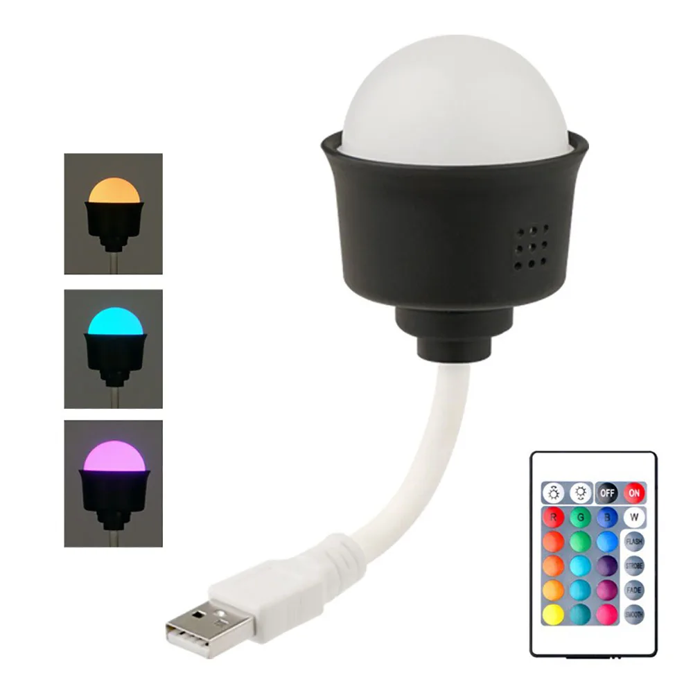 4W LED Remote Control 24 Button Night Light Usb Mini Magic Ball Portable Car Decoration Bedside DJ Atmosphere Small Hanging Lamp
