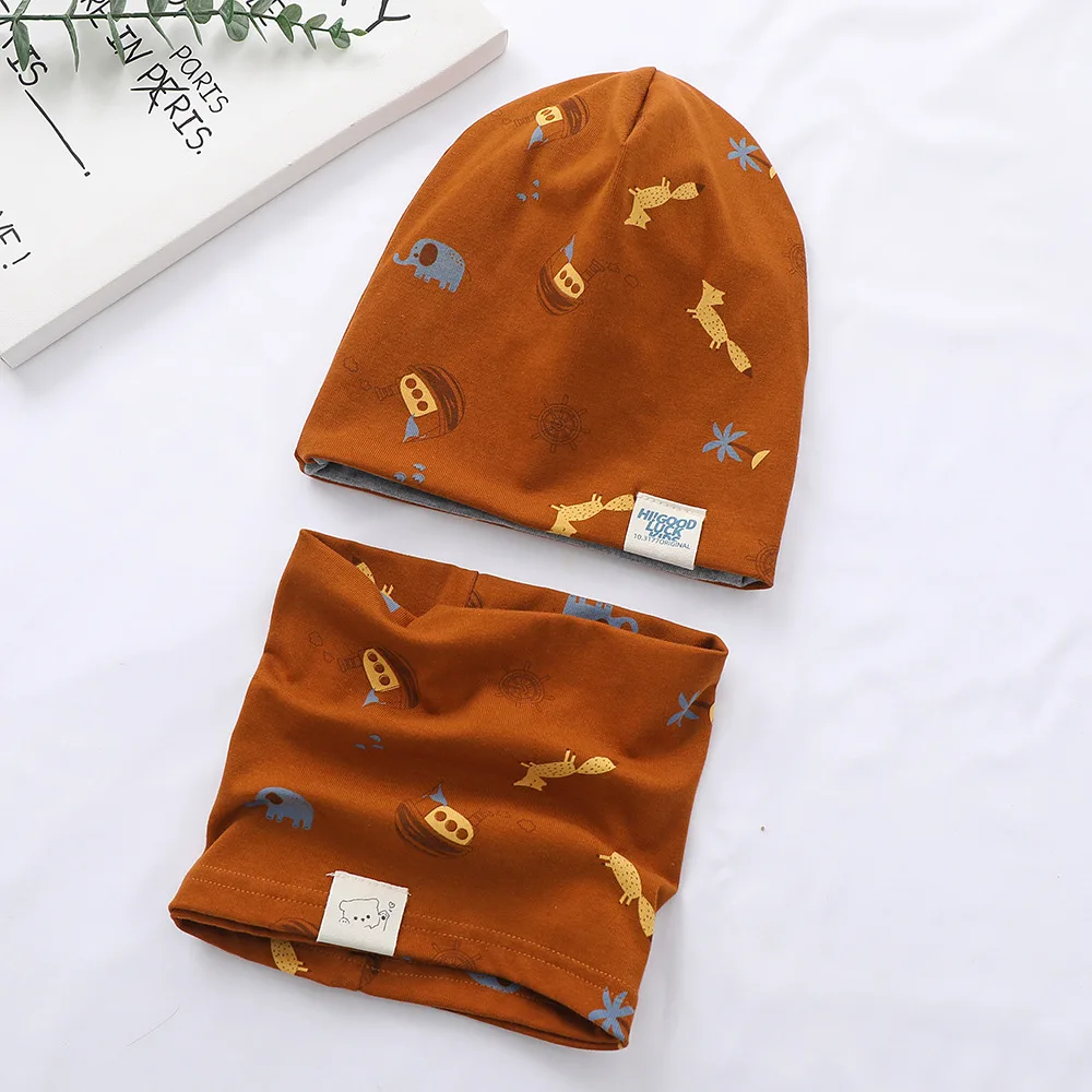 Winter Kids Hats Windproof Caps for Boys Girls Scarf Autumn Winter Warm Baby Hat+Scarf Toddler Caps Baby Accessories Newborn