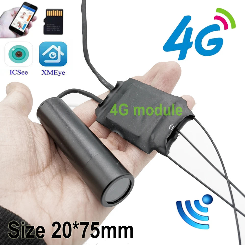 2MP ICSEE Small 3G Sim Card Wifi IP Camera 4G IPC for Diy Outdoor Indoor In Industrial Underwater Module Finger Size 25x75mm