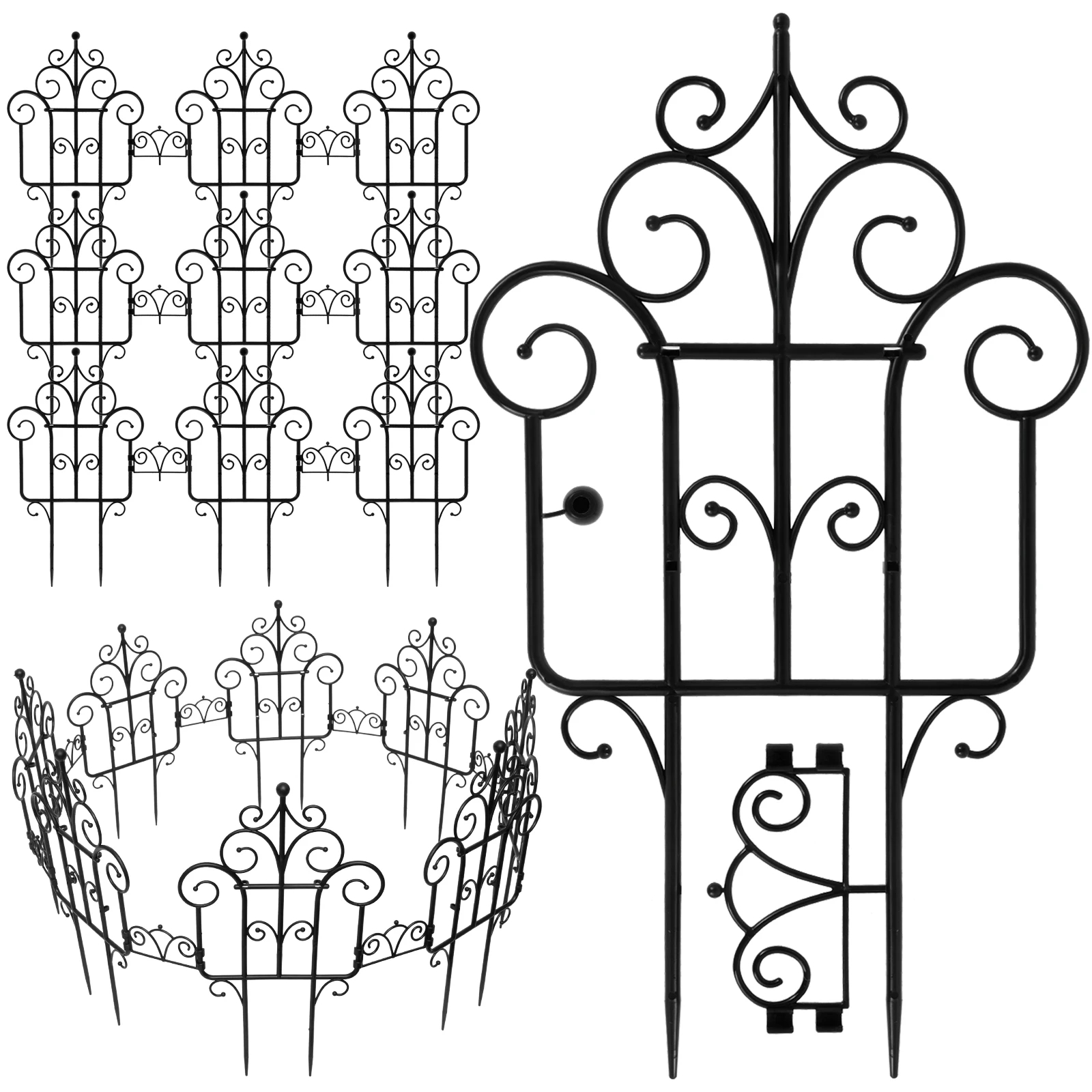 Clôture de Jardin Décorative en Plastique, Bordure de Pelouse Pliante, Paysage, Multifonctionnelle, 