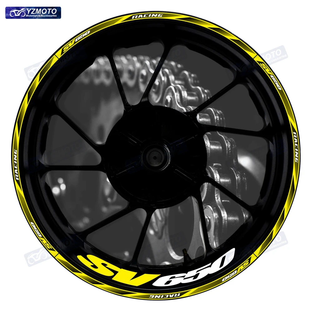 

For SV650 SV 650 Motorcycle 17 Inch Front And Rear Wheel Stickers Car Reflective Rim Bicycle Motorbike Hub Tape Decal Sticker