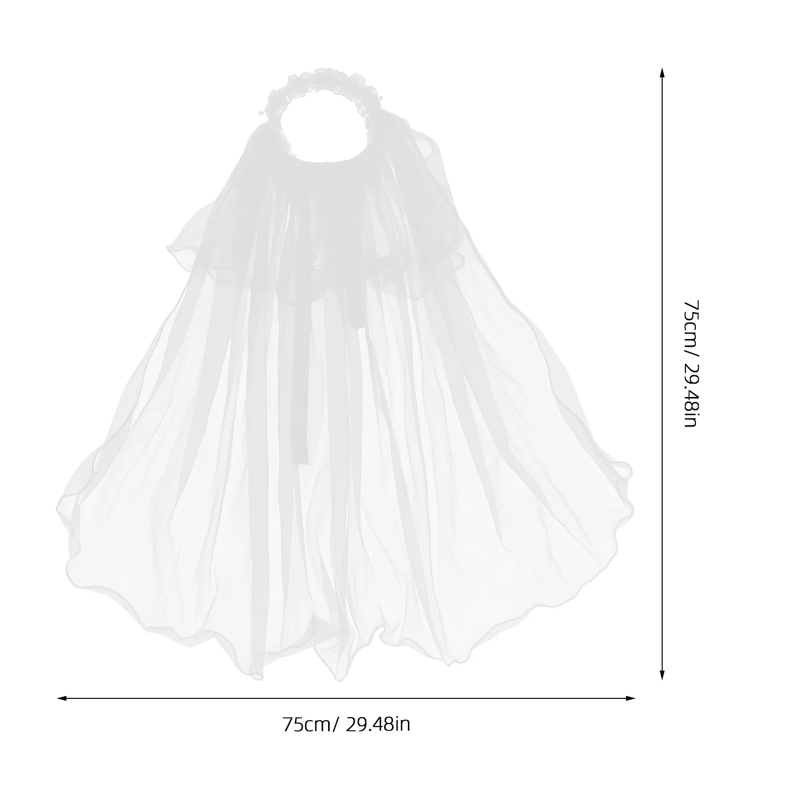 

1Pcs Veil Flower Headband Premium Garland Headdress Suitable for Girls Wedding Party Headdress Travel Photography Accessory