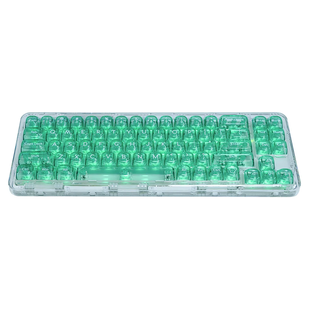 Fully Transparent PC Keycaps MOA Profile Green Blue Red White Cute Custom Key Caps for 60% 75% TKL 96% 100% Mechanical Keyboard - view 5