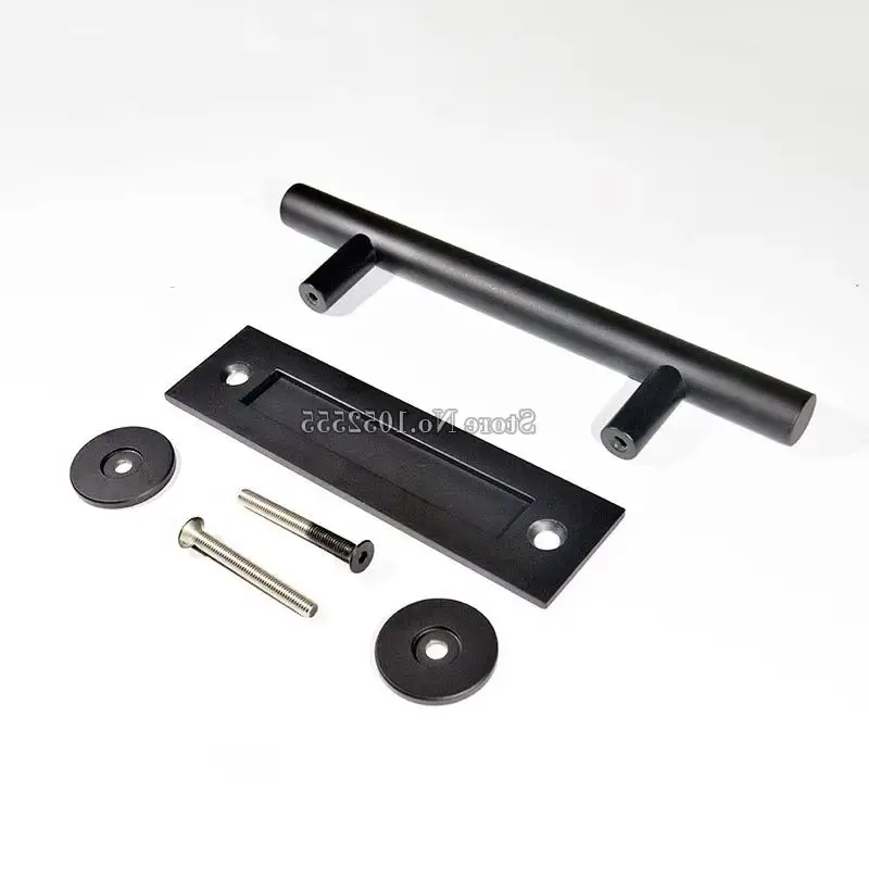 

Совершенно новые сверхмощные ручки для раздвижных дверей из нержавеющей стали, деревянные дверные ручки для дверей сарая, двухтактные ручки черного тона