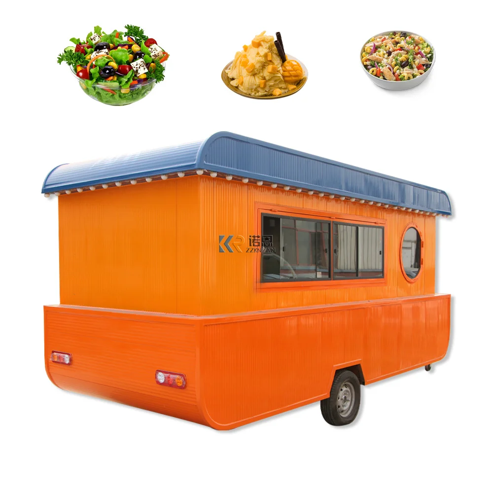 

In Stock 4.6M Mobile Food Truck Trailer Boat Shape Camper Van Hot Dog Coffee Ice Cream Vending Cart with Kitchen Equipment