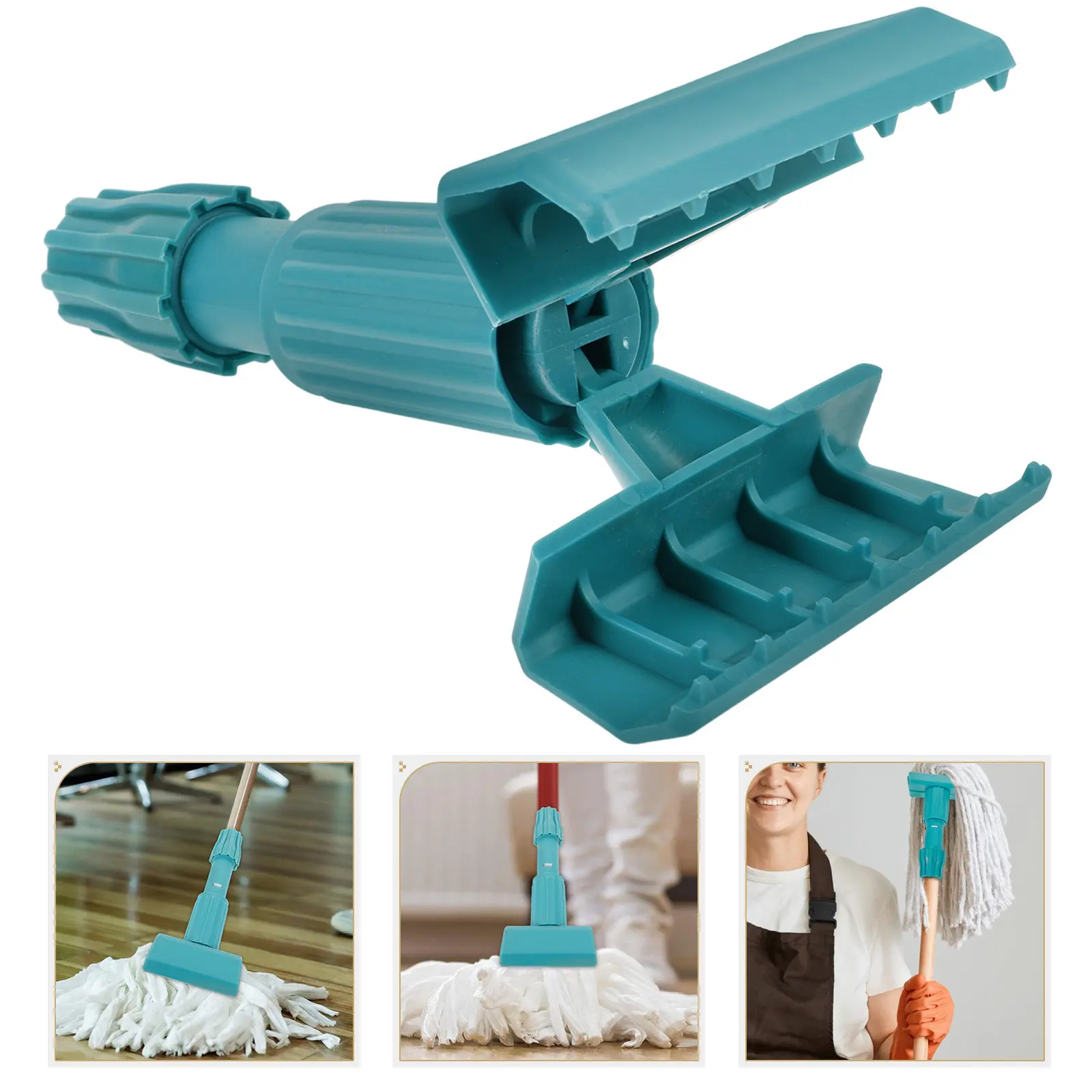 

2Pcs Mop Handle Accessories Floor Mop Clamp Replacement Clips Tiger Jaw Green Ergonomic Design Easily Detachable Home Use