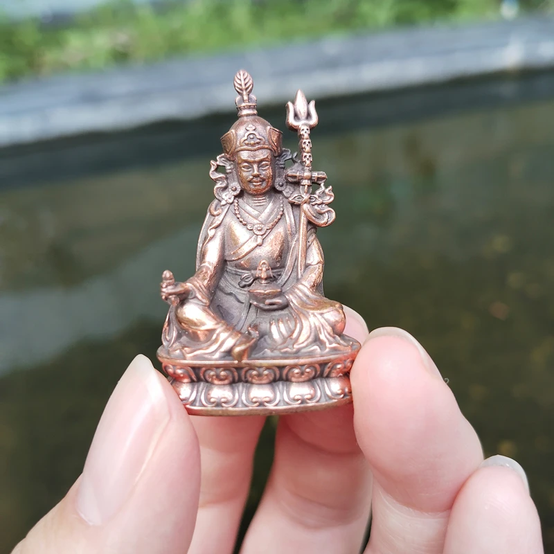 Purple copper lotus statue,one inch lotus statue of a great master,men's and women's styles,auspicious feng shui supplies forhom