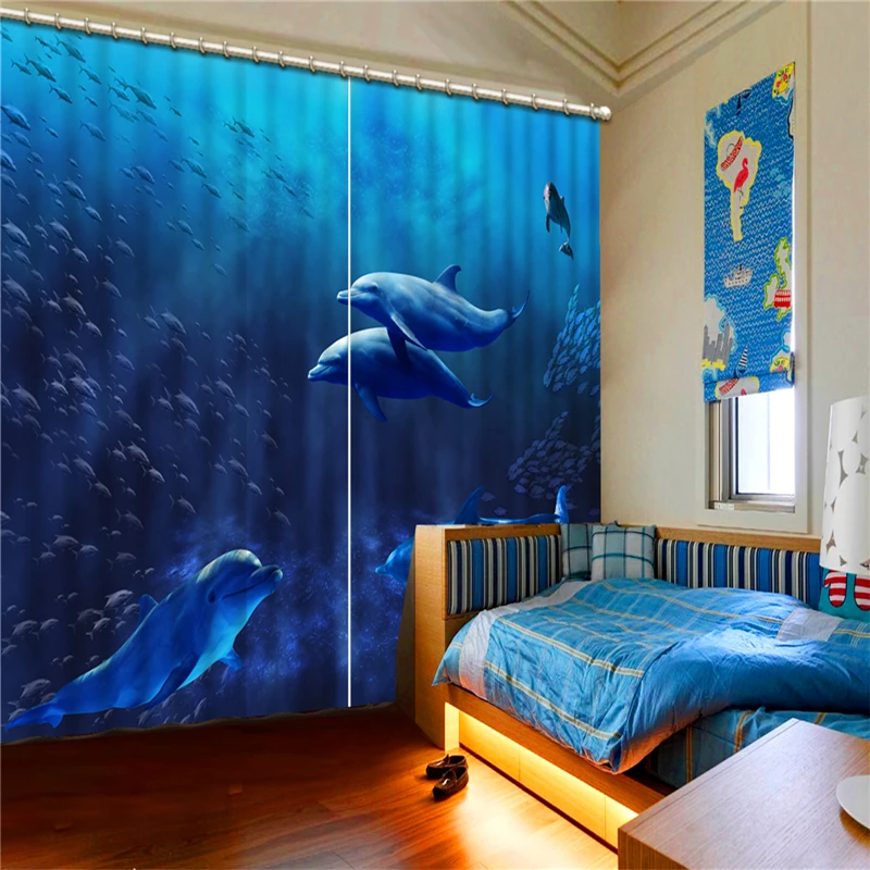 3D Print  Chinese  Window Curtains For Living Room Kids Bedroom Bathroom Kicthen Door Home Decor2Pcs