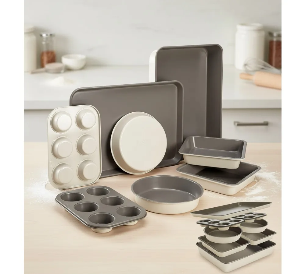 

Набор форм для выпечки с антипригарным покрытием, состоящие из 8 предметов, штабелируемые, компактные формы для выпечки, которые можно мыть в посудомоечной машине для домашних пекарей