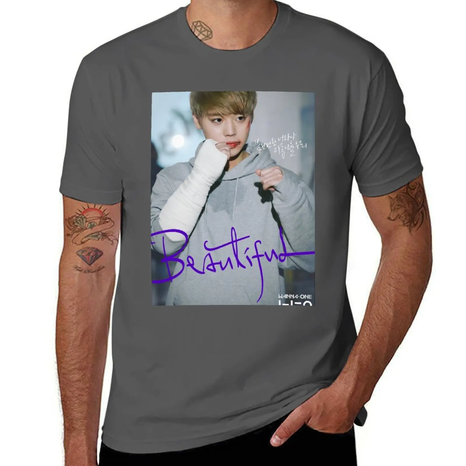 

WANNA ONE BEAUTIFUL PARK JIHOON T-Shirt vintage street wear basketball graphic tees luxury clothes men