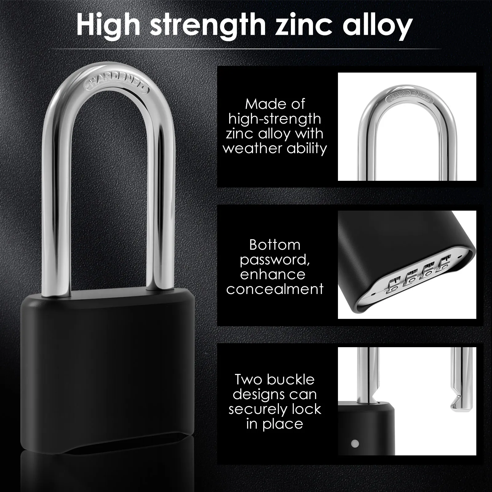 الثقيلة قفل مجمع تكبل طويل 8 مللي متر سميكة 4 أرقام قفل خزانة مانعة لتسرب الماء في الهواء الطلق قفل مجمع للبوابة ، سقيفة #3