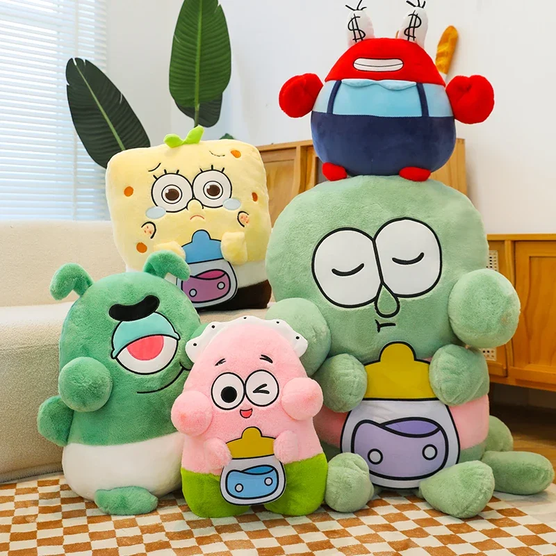 45/55cm Anime Spongebob Squarepants Patrick Star Squidward Eugene H. Krabs Gary Kawaii Stuffed Big Plush Toys Kid Birthday Gifts