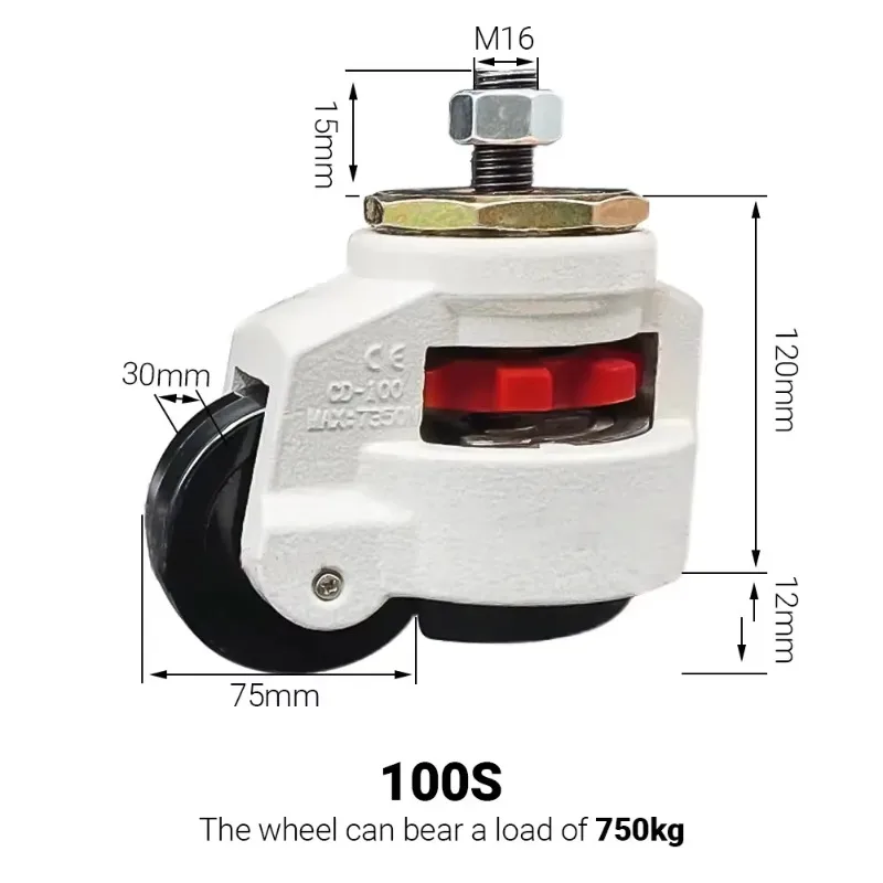 BulkMan 3D 100S Level Adjustment Caster Wheel for Machine Parts