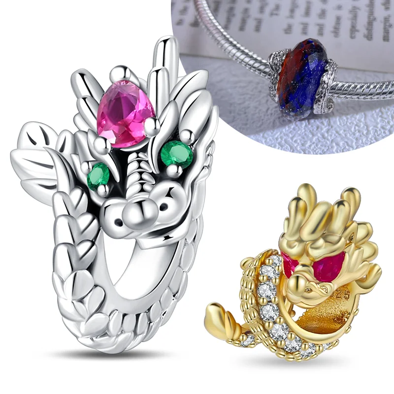 Game Series 925 Sterling Silver Dragon Egg Shaped Beads&Dragon Ring Fit DIY Bracelet Necklaces Accessories