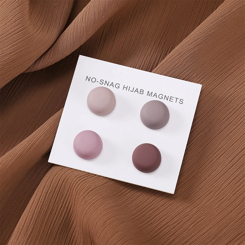 Mode 4 stks/zak Magneet Hijab Sjaal Broches Pins Voor Vrouw Versierd Accessoires Moslim Dames Snoep Kleuren Magneten