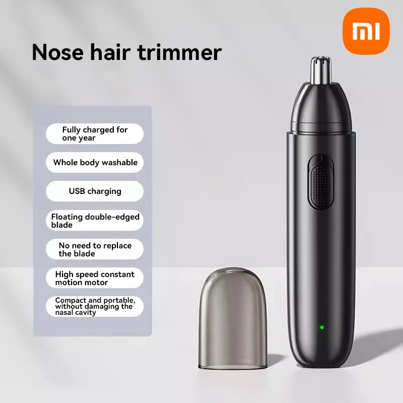 Xiaomi Nose Hair Trimmer Rechargeable 360 Rotating Dual-blade Electric Shaver Eyebrows Nose Hair Trimmer Painless Safe For Men