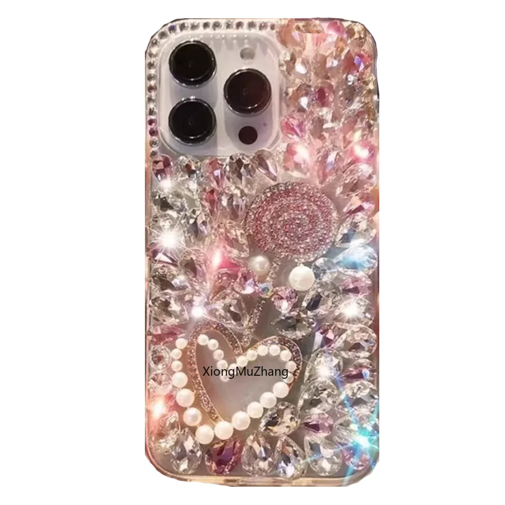 Custodia personalizzata con strass di diamanti da donna per Huawei Honor 10X 9X Llite per Honor 200 Pro 100 50 70 80 90 Lite bella copertura di perle