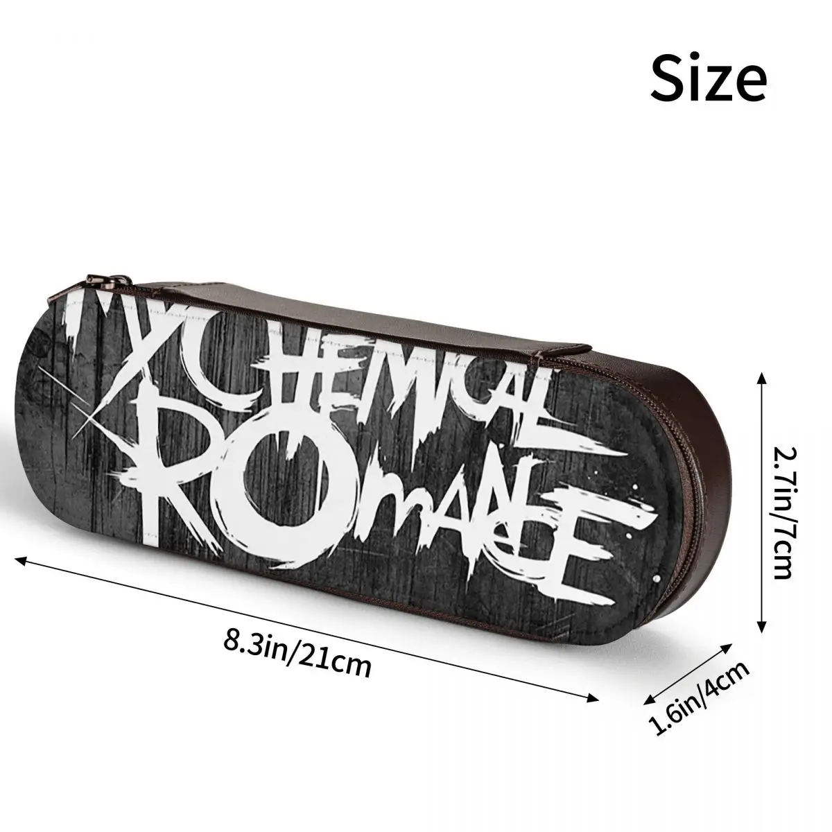 Mcr Band Punk Rock My Chemical Romance Leather Pencil Case Pencil Pouch Storage Stationery Supplies Pen Box