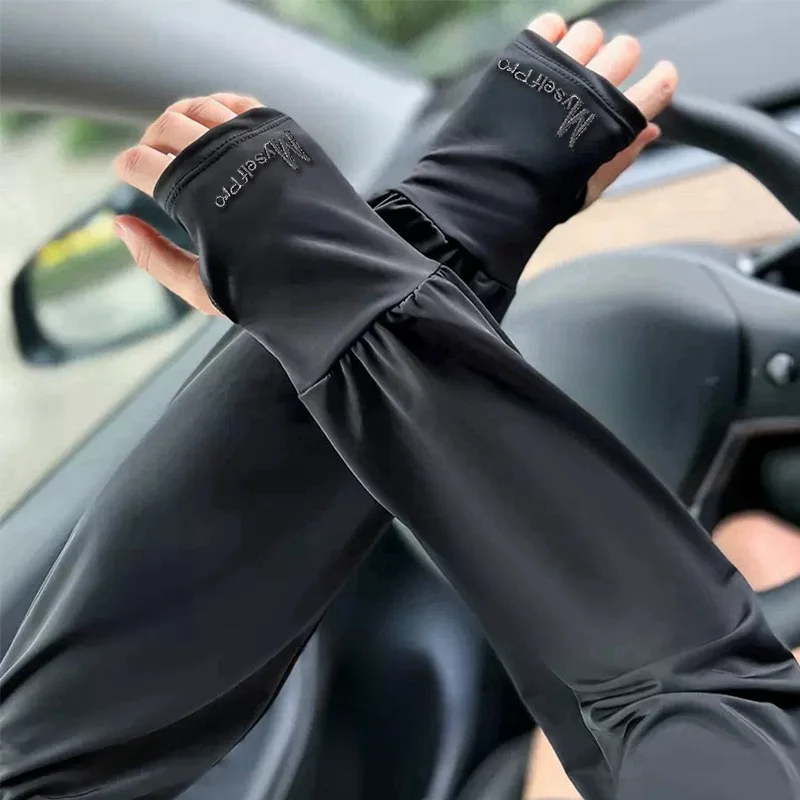 1 Pair Arm Sleeves Men Cycling Gloves Hand Long Sleeves Driving Arm Cover Summer Woman Men Cool Protection Motorcyclist