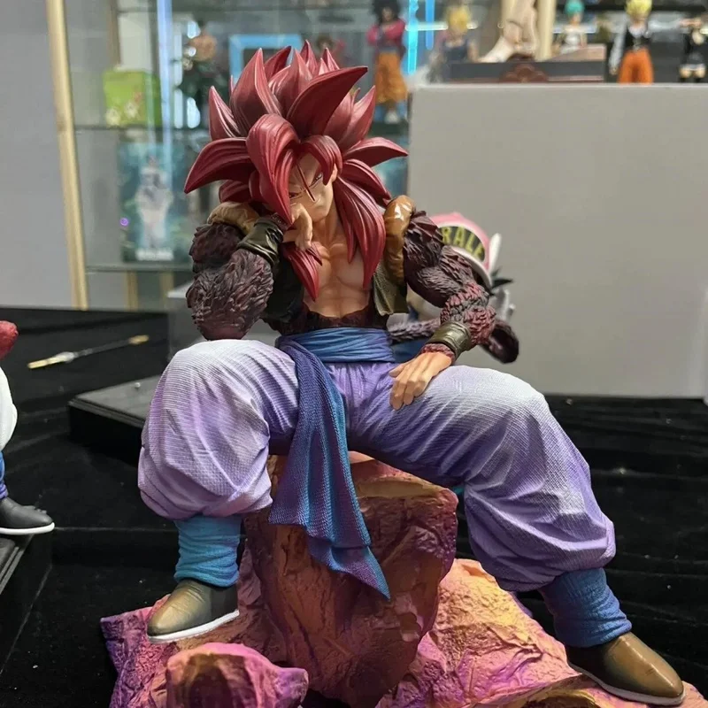 

In Stock Dragon Ball Super Saiyan 4 Gogeta Gk Figure Sitting Pose Anime Statue Desk Decor Collectible Toy Gift For Anime Fans