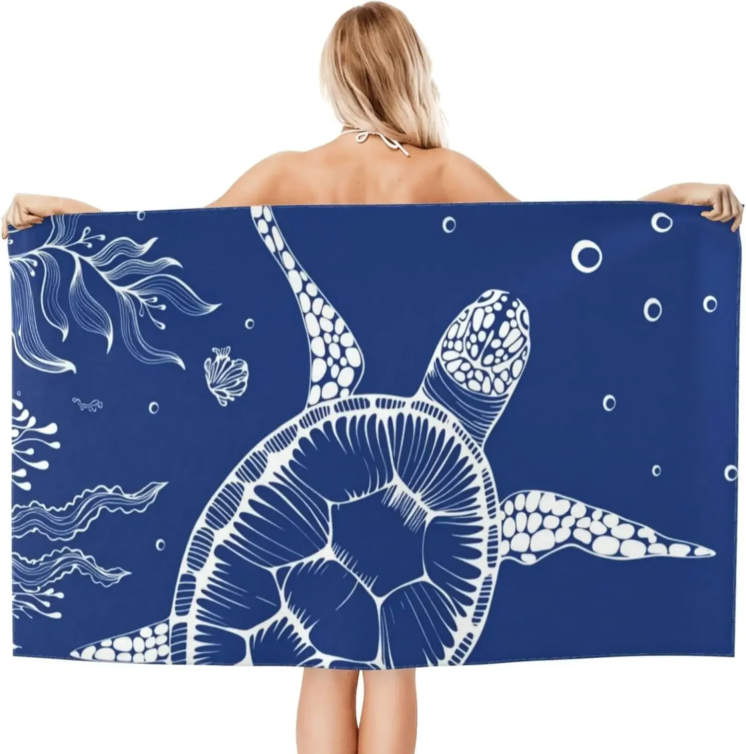 Cute Sea Turtle Ocean Life Shower Curtain Tropical Boho Bathroom Towel Waterproof Sea Decor Polyester Aquarium Print Gift