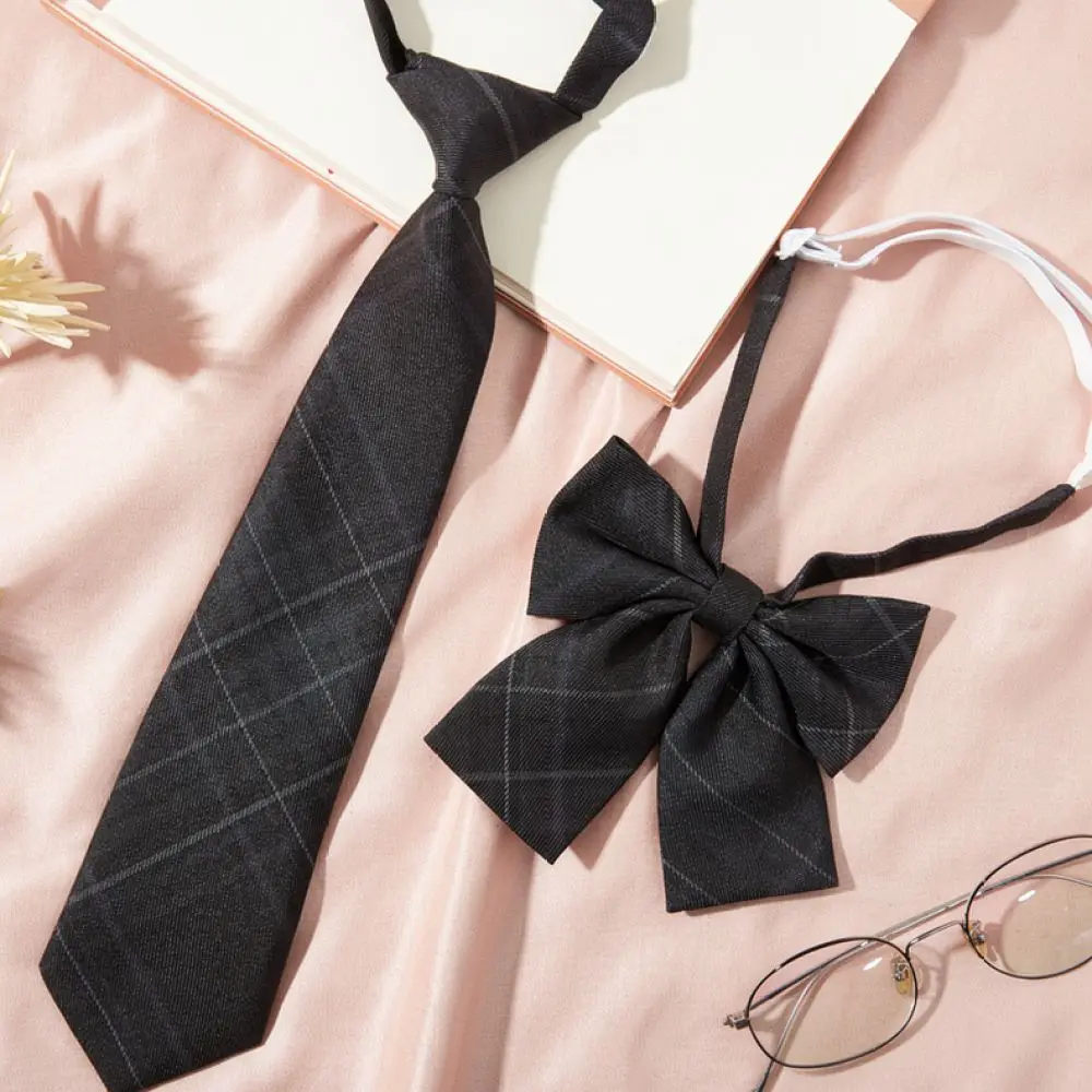 japanese-style-plaid-tie-jk-uniform-accessory-pre-tied-necktie-for-schoolgirl-sailor-suit-graduation-photo-decoration