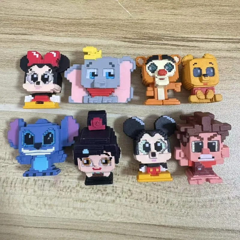 

Фигурки Disney Anime Series Doorables 12, мозаичные, с низким разрешением, лимитированная серия, Микки Ститч, коллекция Big Eyes, модель игрушек, подарок для детей