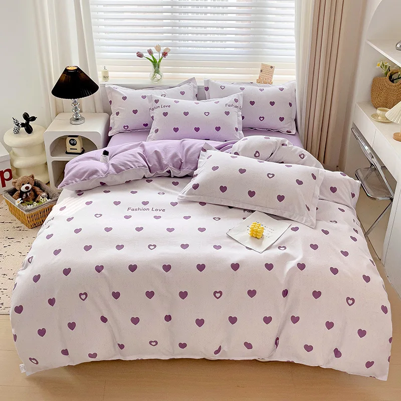 

Summer and Winter Blanket, Home Textile Water Wash 3/4 Pieces Bedding Set, Large Sheet Bed Bed Sheets and Pillowcases Bed Set