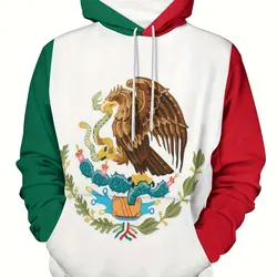 Mexico Eagle Print Hoodie Cool Hoodies Men Women's Casual Graphic Design Pullover Hooded Sweatshirt Pocket Streetwear For Winter