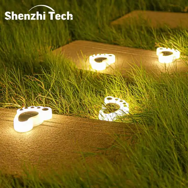 

Shenzhi Tech Solar Paw Print Night Light – 2-Pack (Left & Right), Auto On/Off, In-Ground Landscape Lighting for Garden