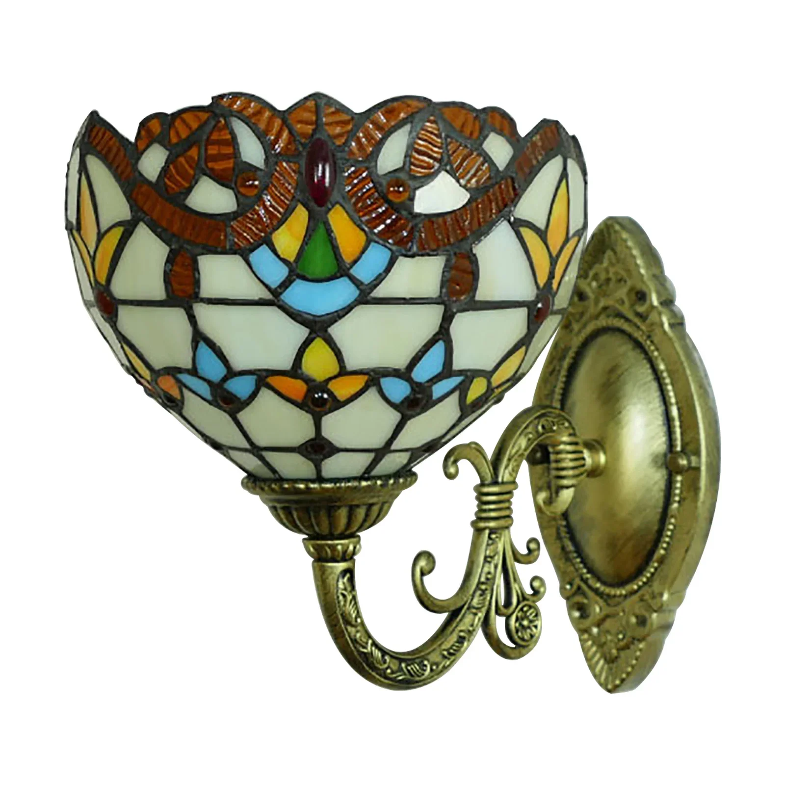 

Wall Light with Glass Shade and Baroque Design, Rust-Proof Hardware, Soft Lighting for Home Decoration, Easy to Install