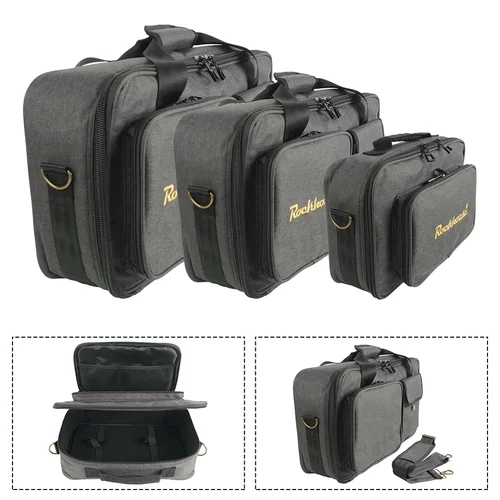 Imagen 1 del producto Bolsa para pedal compacta 1200D, funda para pedalera de guitarra, bolso de hombro, bolso resistente a la abrasión para guitarristas, 3 tamaños opcionales