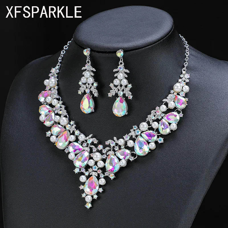 2023  necklace set women's two-piece alloy atmospheric elegant bride dress  for woman  gift