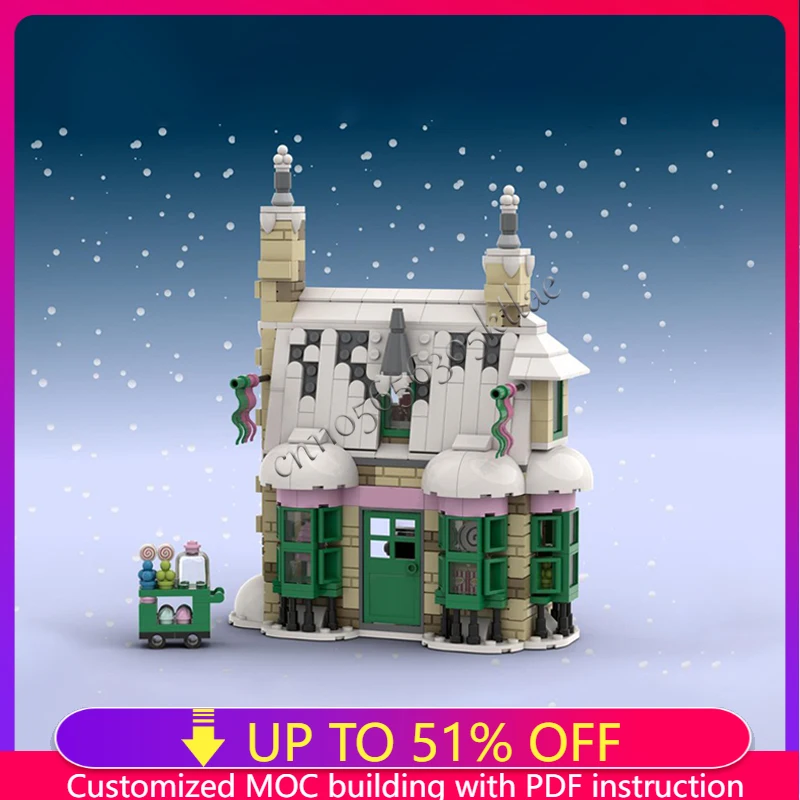 

594 Parts Medieval City Street Views Dessert Shop Modular Model MOC Custom Building Block Kids Diy Assembly Education Toys Gifts