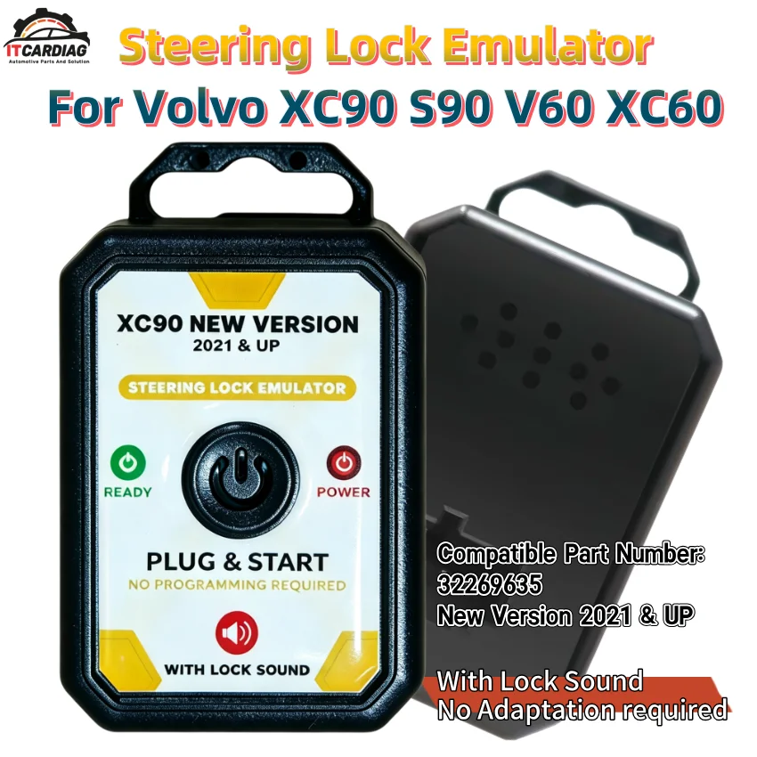 For Volvo XC90 Steering Lock Emulator V60 XC60 New Version 2021 & UP With Lock Sound, No Need Programming Part Number: 32269635