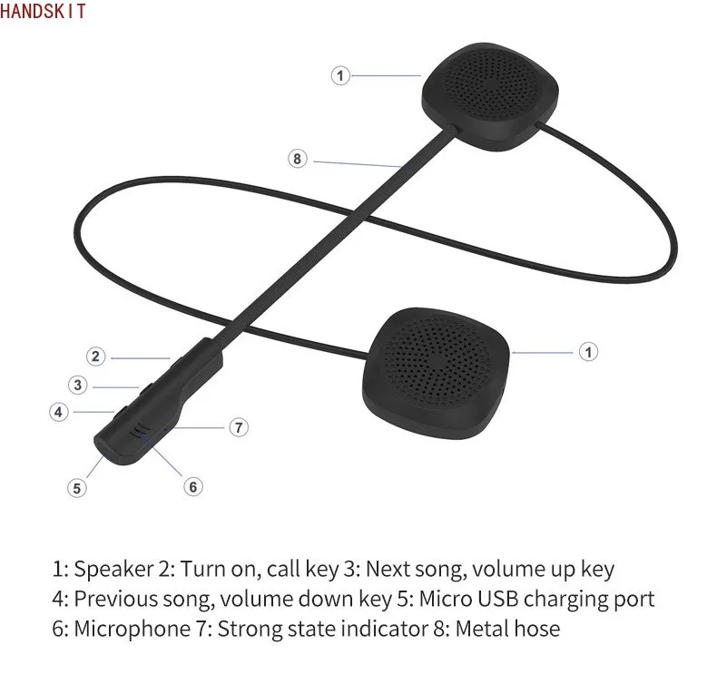 

Suitable for all hats that can cover the ears MH04motorcycle helmet headset integrated wireless music call Bluetooth headset 5.0