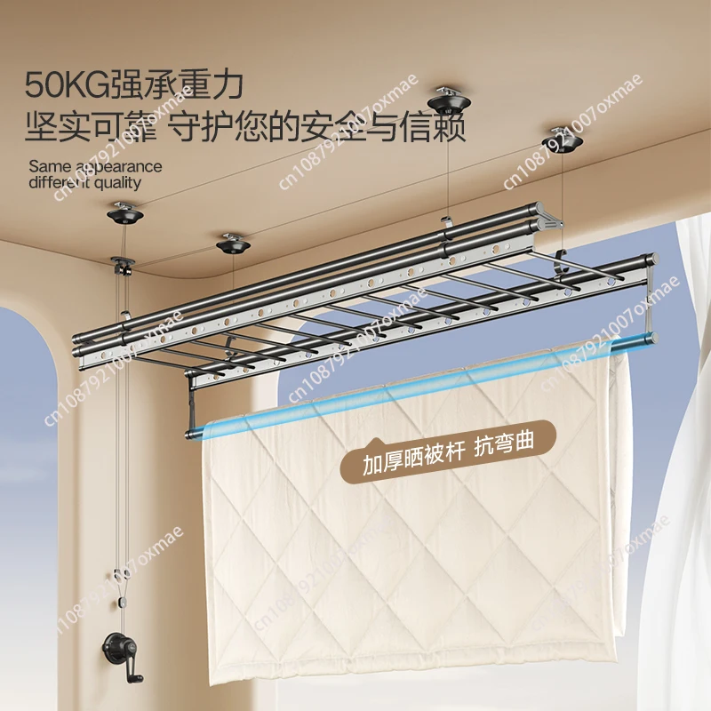 Hand crank  rack Balcony lifting drying rod Household   rod Manual top loading rack Cold clothes hand crank ty