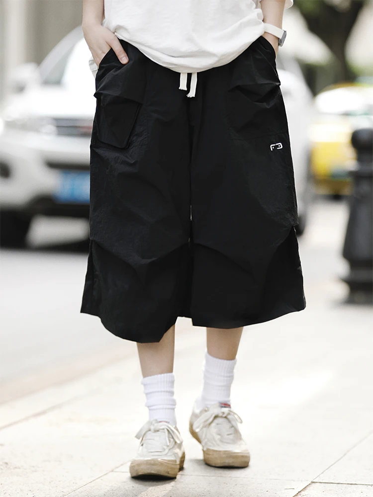 

Мужские летние спортивные брюки-карго в американском ретро-стиле, функциональные, свободного кроя, для активного отдыха, длиной 7/8