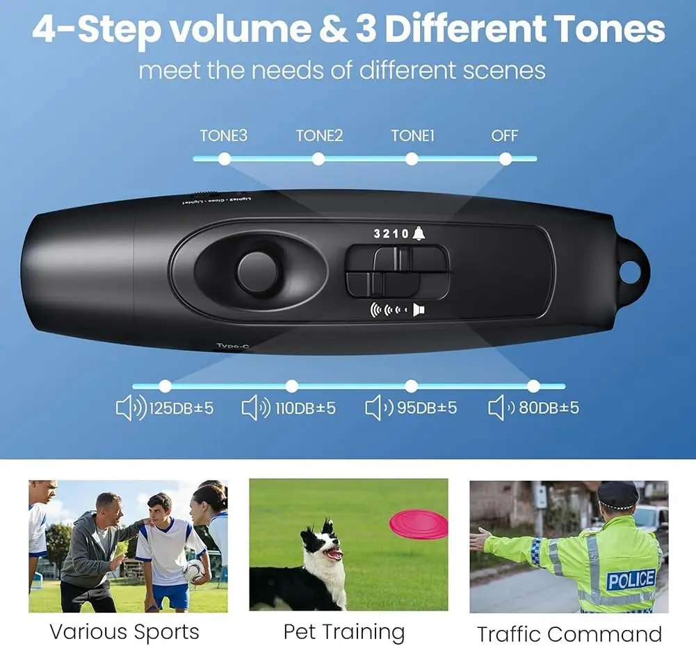 صافرة إلكترونية مع شحن USB، صافرة طوارئ لمدربي الحكم، للتخييم في الألعاب الرياضية الخارجية