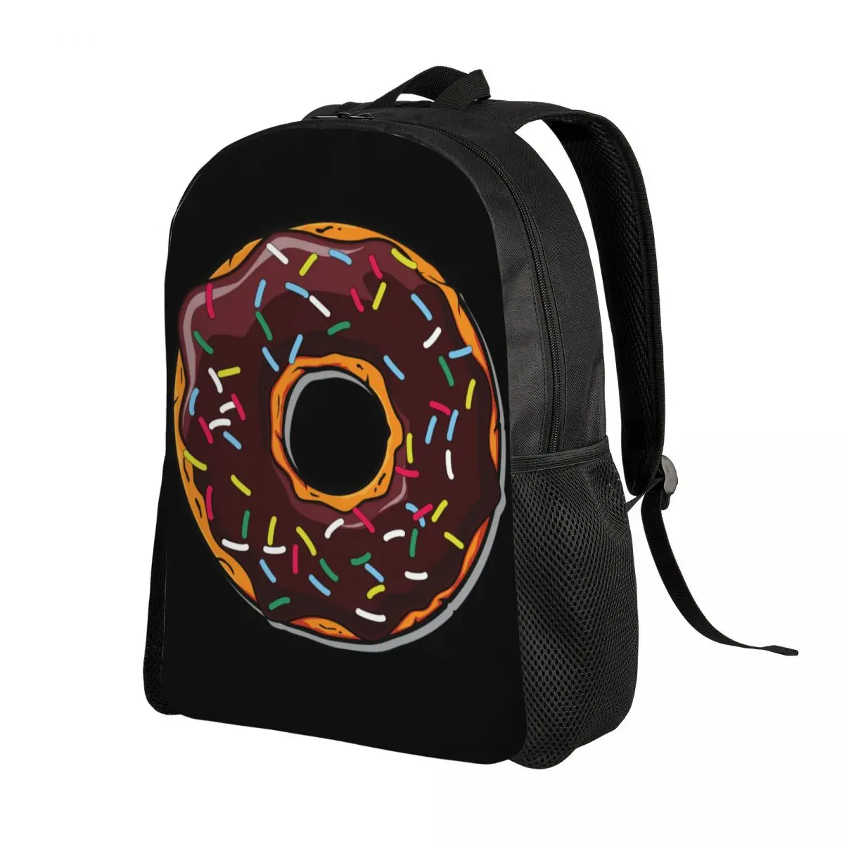 3D Print Chocolate Donut Doughnut Backpacks for Boys Girls Food College School Travel Bags Men Women Bookbag Fits 15 Inch Laptop