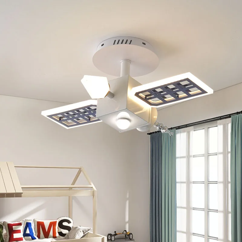 Novelty  Space Satellite Led Ceiling Light for Boys' Bedroom Ceiling Lamp Creative Personality Cartoon Children's Room Lighting