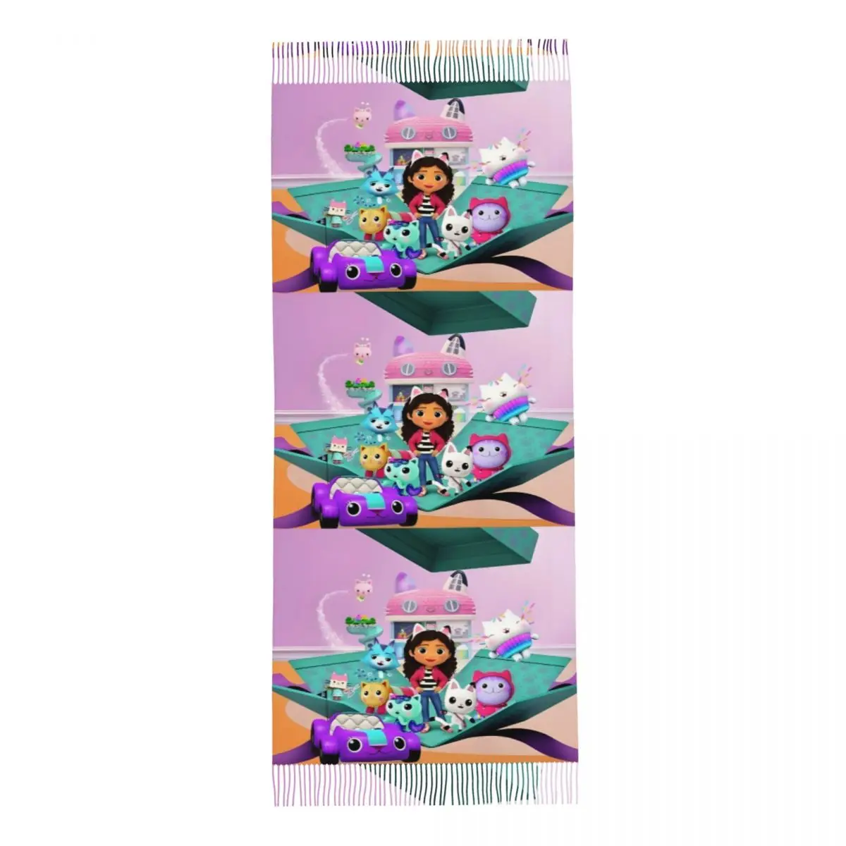 ギャビーズドールハウス スカーフ ラップ レディース ロング 冬 秋 暖かい タッセル ショール ユニセックス ギャビー猫 スカーフ