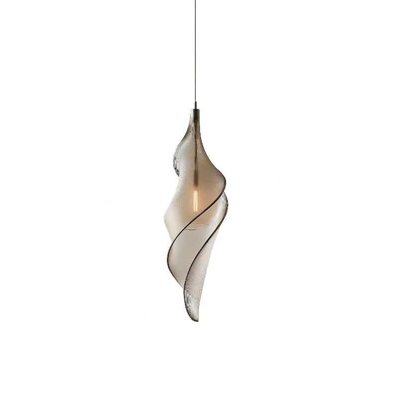 French Conch Light Luxury Transparent Resin Dining Room Bedroom Bedside Pendant Lamp Island Staircase Pendant